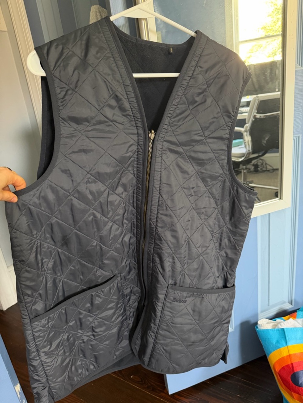 Barbour Navy Blue Quilted Liner Vest - Picture 2 of 3